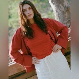 LA Relaxed Organic Bebe Tee in Cherry